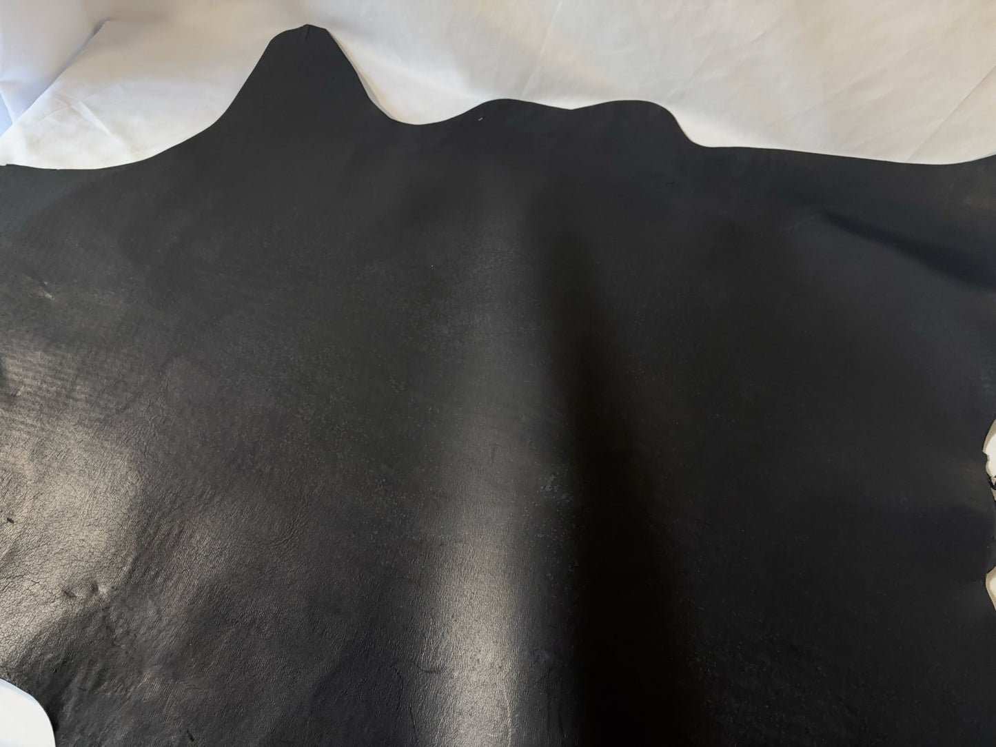 シカ革(ヌメ)パリッとタイプ改 ブラックカラー Aランク65ds 1.1mm 銀面あり シボなし艶あり