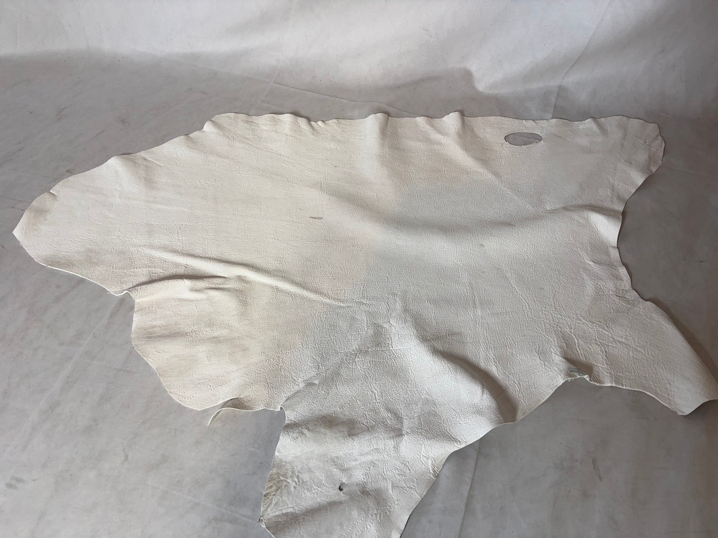 キョン革(ヌメ)従来タイプ 生成りカラー Bランク28ds 0.8mm ヌバック 夏原皮