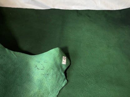 猪革(ヌメ)グリーンカラー　Bランク81ds　1.6ｍｍ銀面あり　税込み価格　