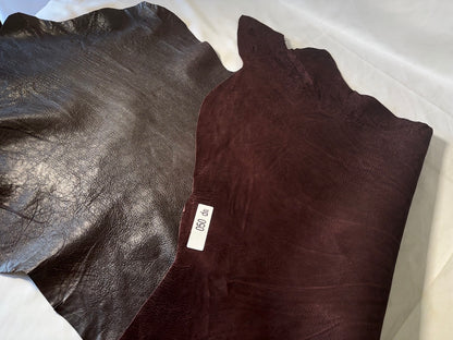 シカ革(ヌメ)ソフトタイプ　こげ茶カラー　レザーAAランク50ds　1.3ｍｍ　銀面あり