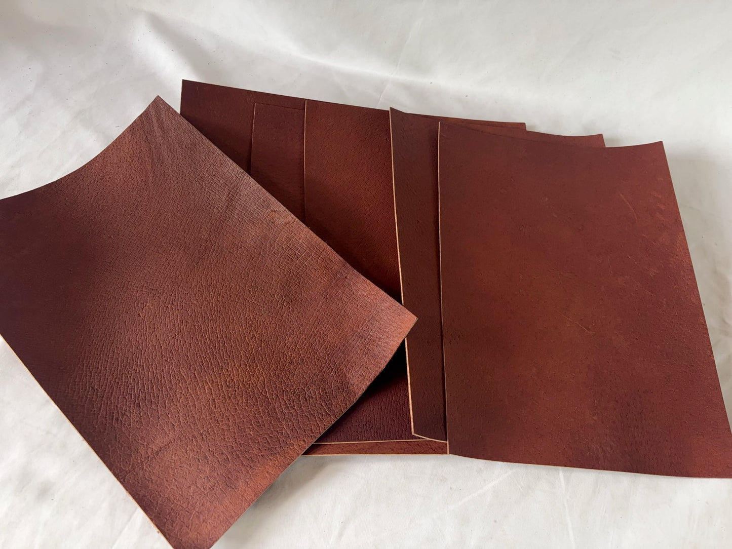 カットレザー１枚　猪レッドキャメル　Aランク　A4サイズ
