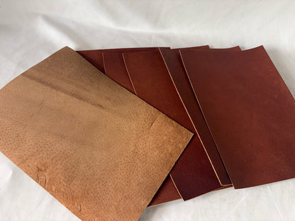 カットレザー１枚　猪レッドキャメル　Aランク　A4サイズ