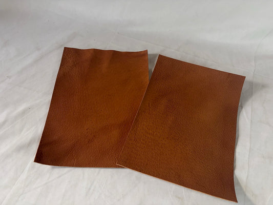 カットレザー１枚　猪キャメル　Bランク　A4サイズ