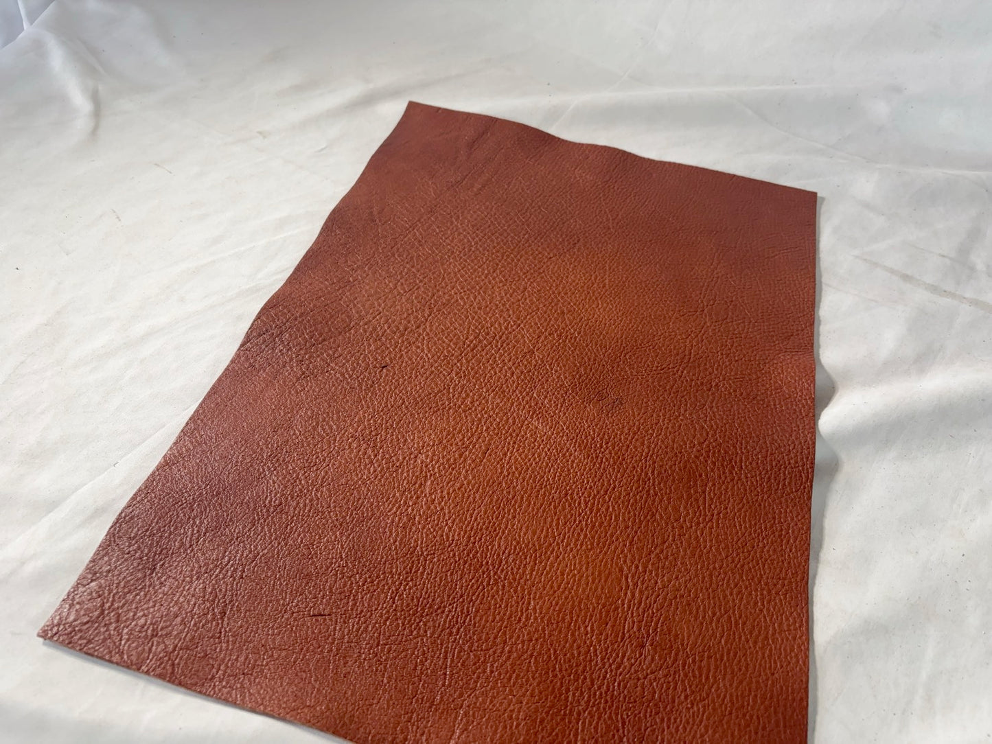 カットレザー１枚　鹿革ソフト　ウッドカラー　Aランク　A3サイズ
