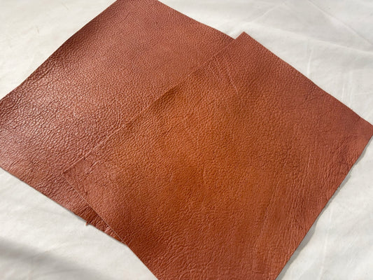 カットレザー１枚　鹿革ソフト　ウッドカラー　Aランク　A4サイズ
