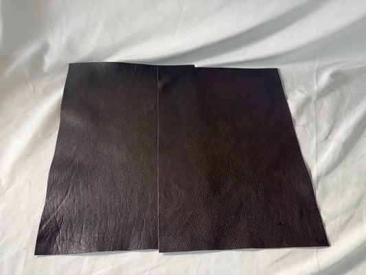 カットレザー１枚　鹿革ソフト　こげ茶カラー　Aランク　A3サイズ