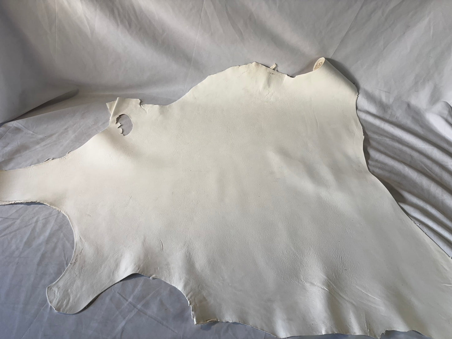 弓道用(試作品)シカ革セ ーム革ヌバック　ライトタイプ　　生成りカラーレザーAランク　57ds　１．５㎜