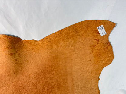 猪革(ヌメ)　クラシックキャメルカラー　Aランク63ds　１．５ｍｍ銀面あり　税込み価格　