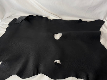 シカ革(ヌメ)ソフトタイプ　ブラックカラー　レザーAランク67ds　2.5ｍｍ　銀面あり