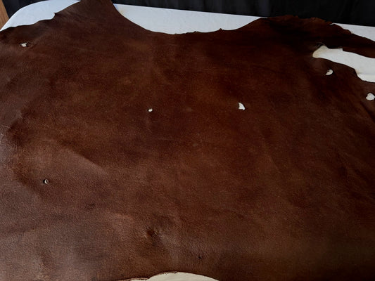 熊革(ヒグマ)ブラウンカラー　1.5㎜　124ds　Bランク　銃跡あり